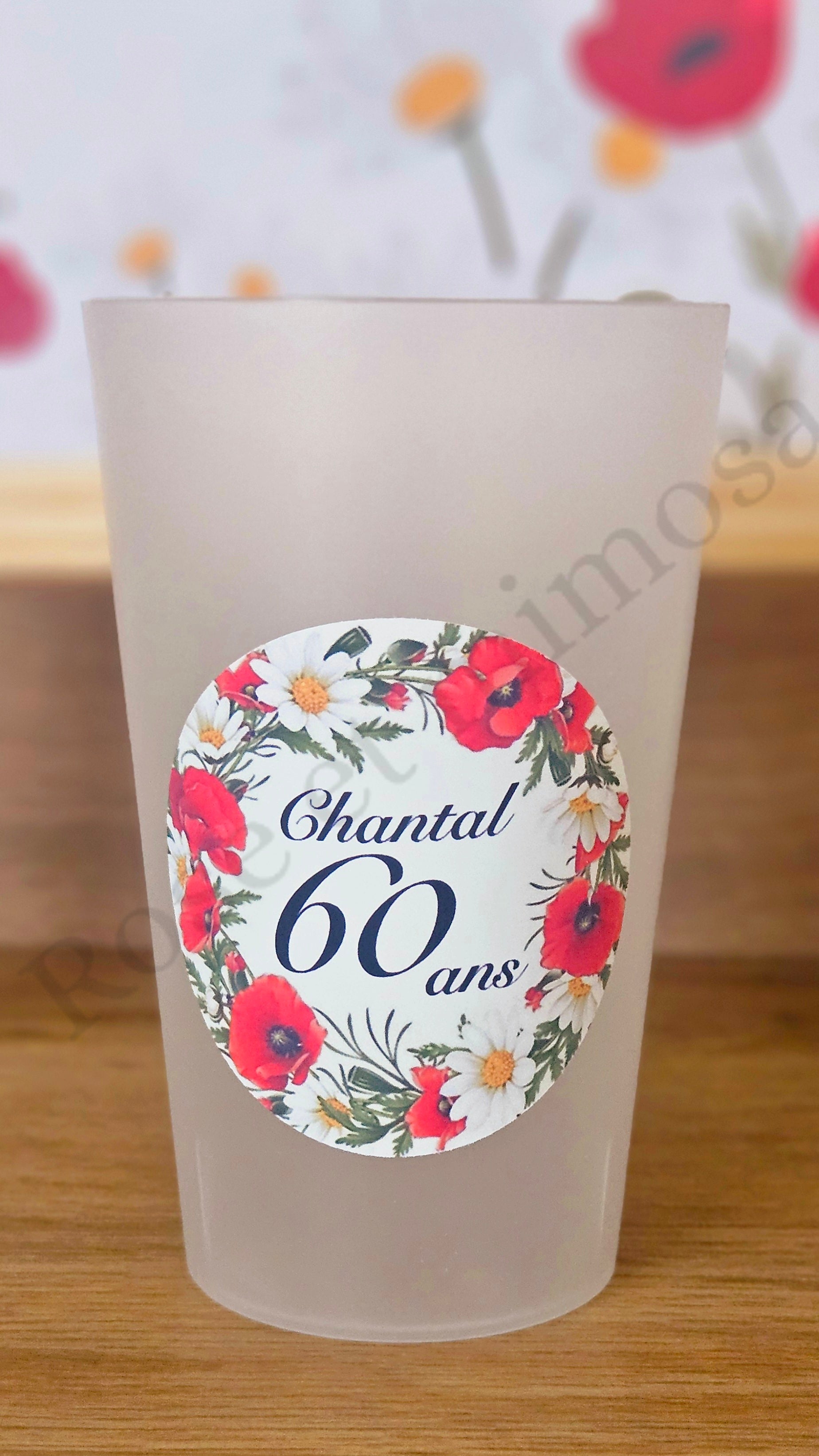 Gobelet anniversaire – Couronne de fleurs champêtres 🌺🌼