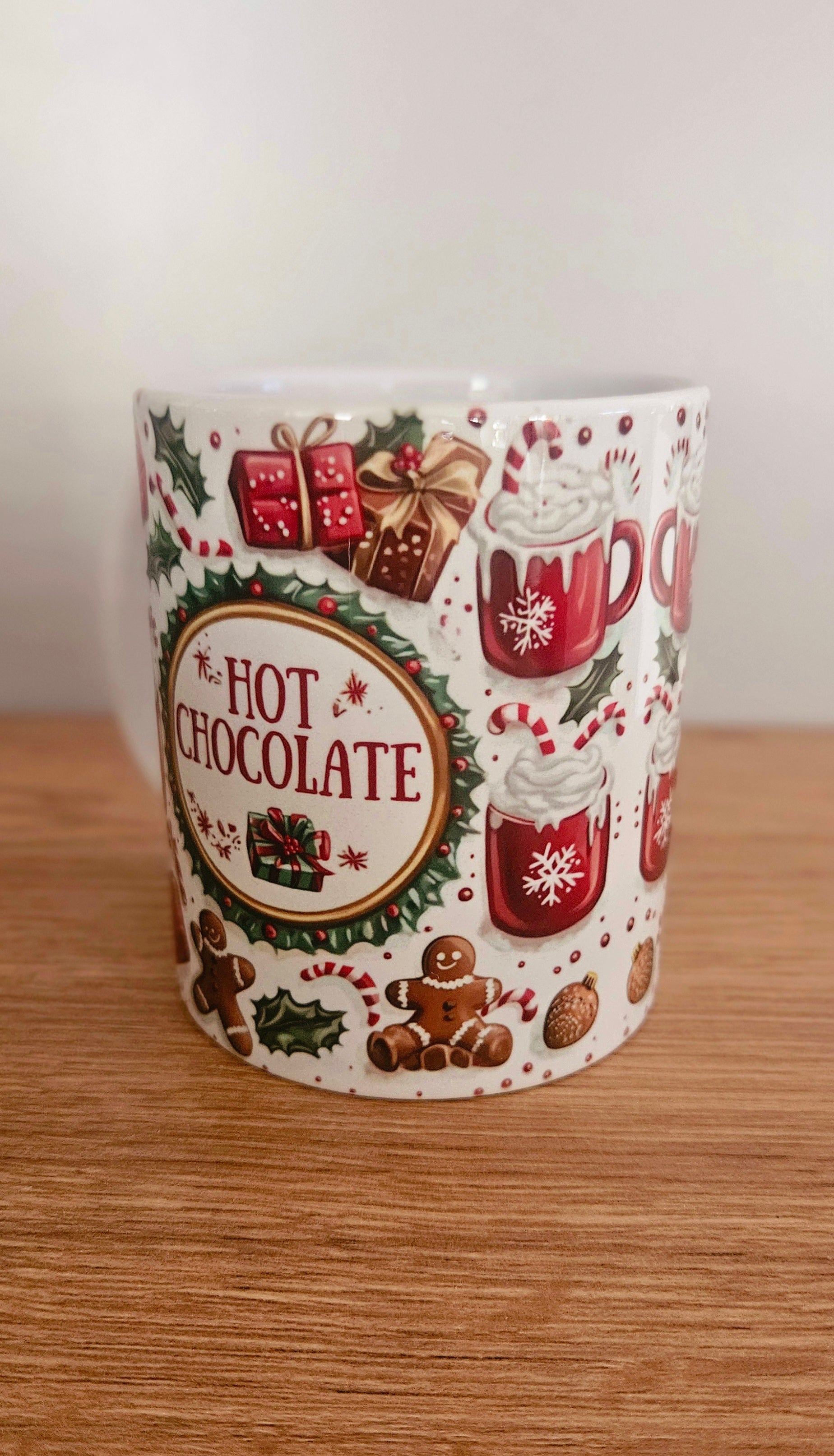 🍫 Mug “Hot Chocolate” – Douceurs de Noël (Effet 3D) 🎅