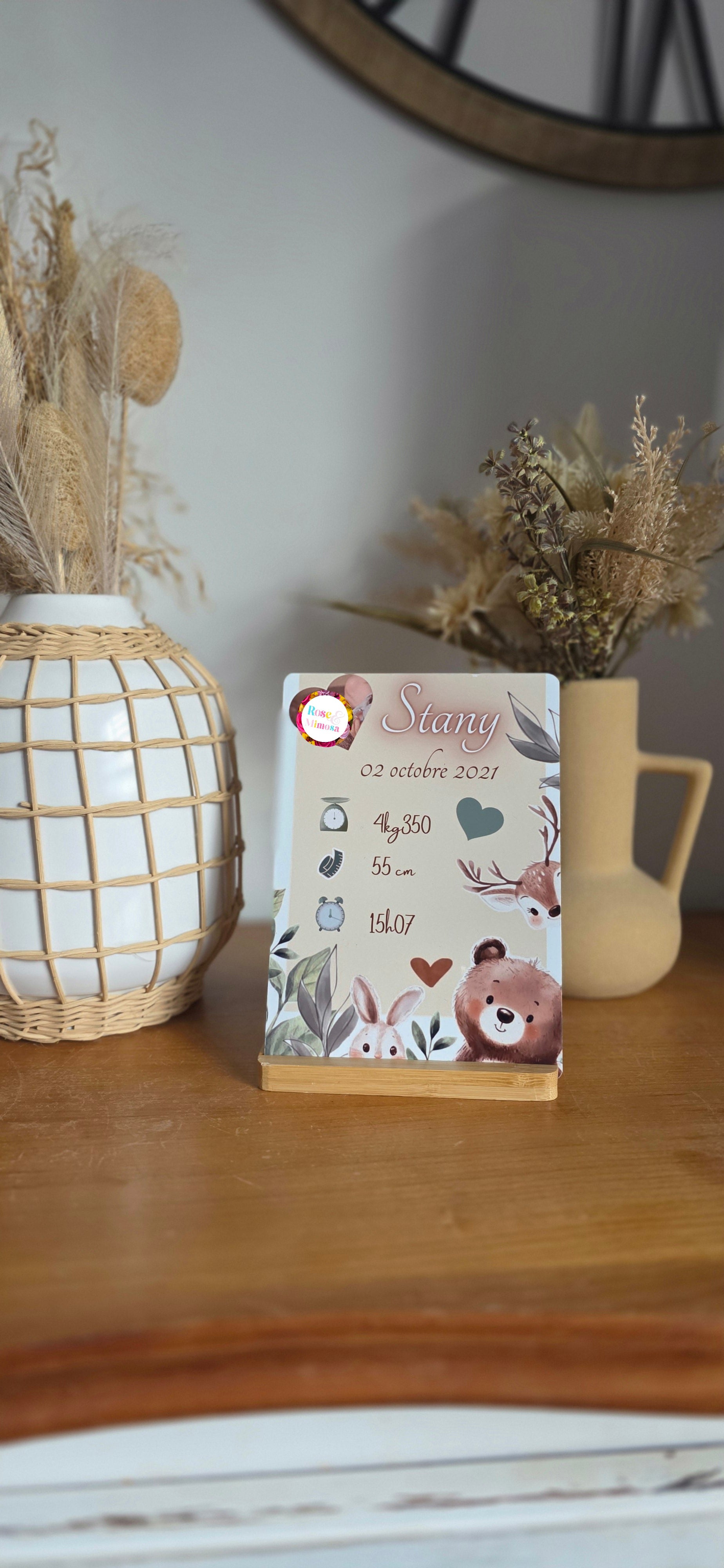 🖼️ Plaque Photo Personnalisée en Métal – 13x18 cm ✨ NAISSANCE