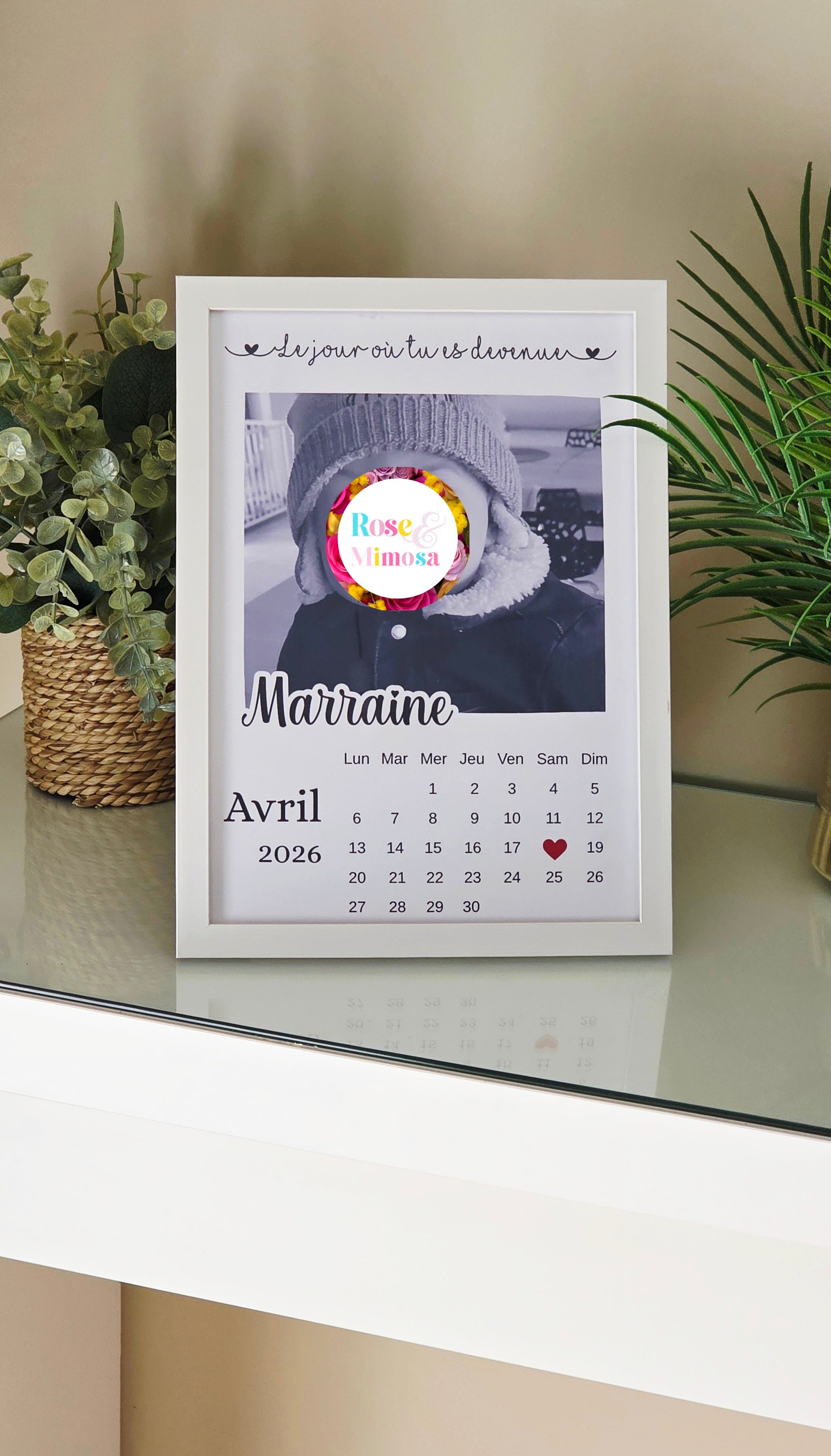 ✨ Cadre personnalisé – Le jour où tu es devenu Parrain / Marraine ✨