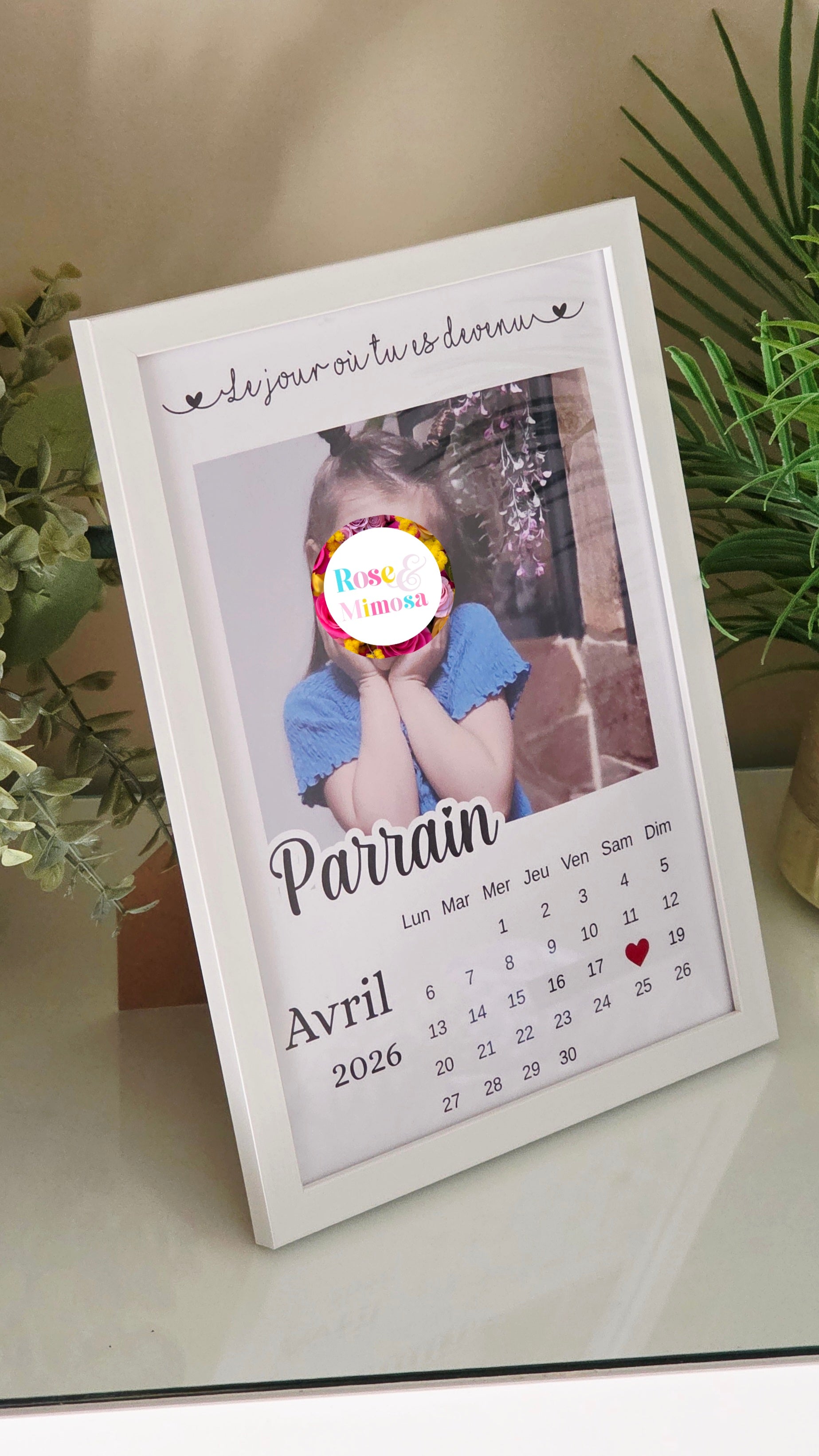 ✨ Cadre personnalisé – Le jour où tu es devenu Parrain / Marraine ✨