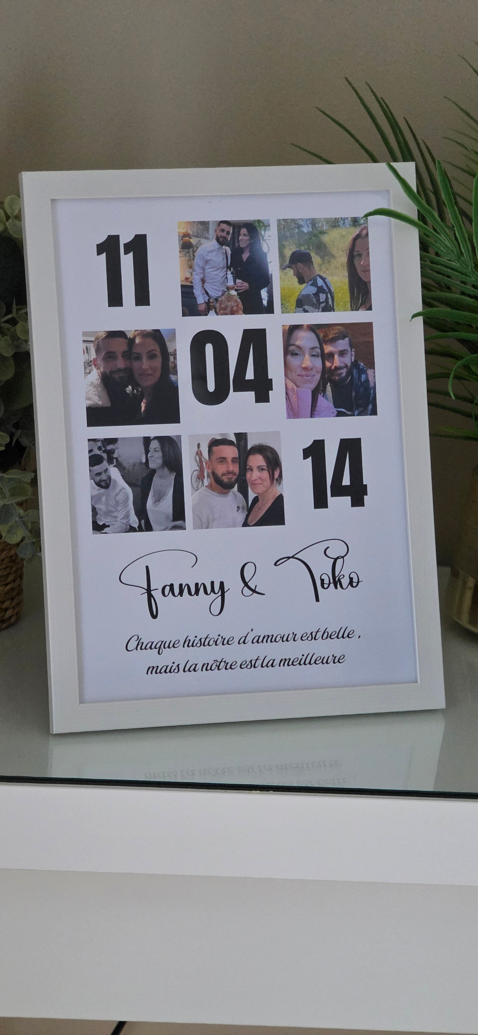 🖼️ Cadre personnalisé – Date & souvenirs d’amour 💕