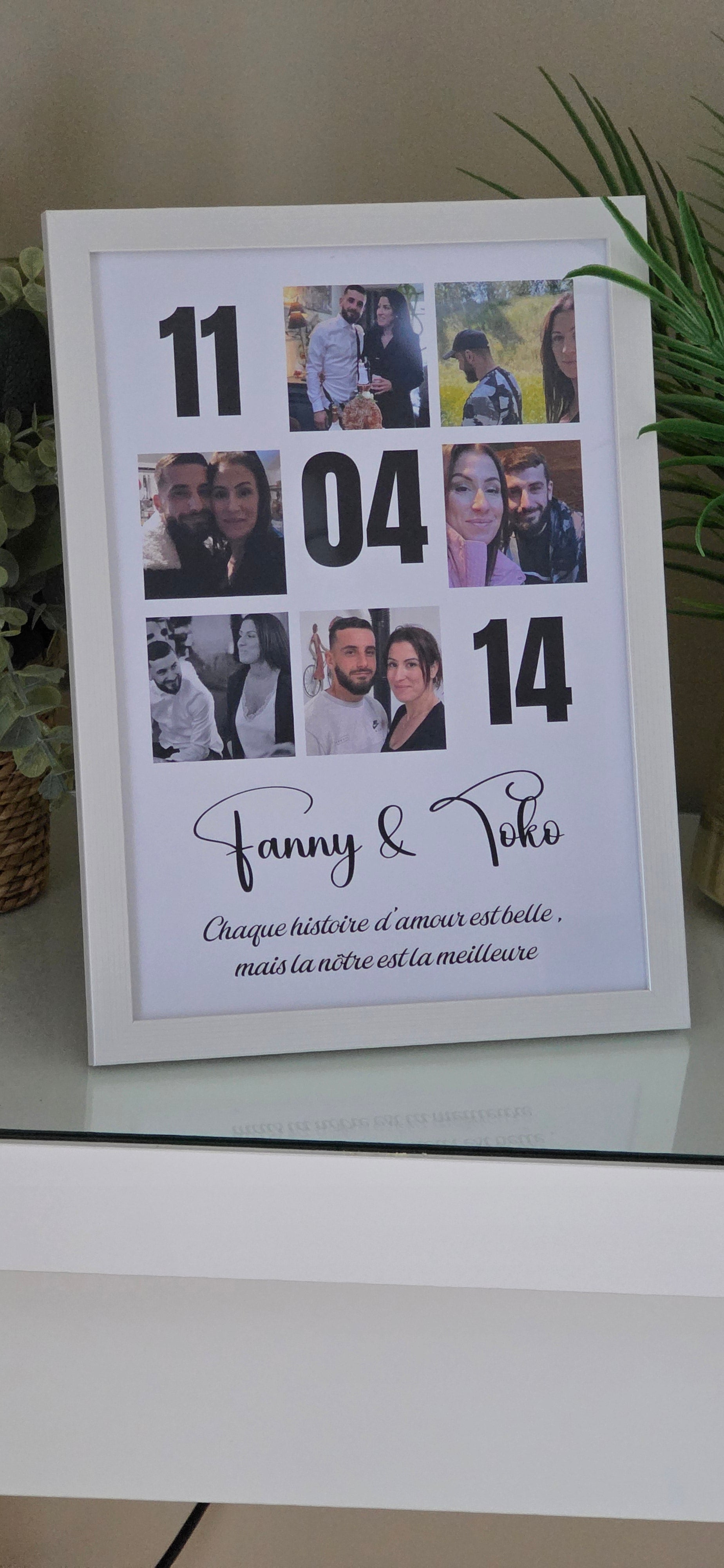 🖼️ Cadre personnalisé – Date & souvenirs d’amour 💕