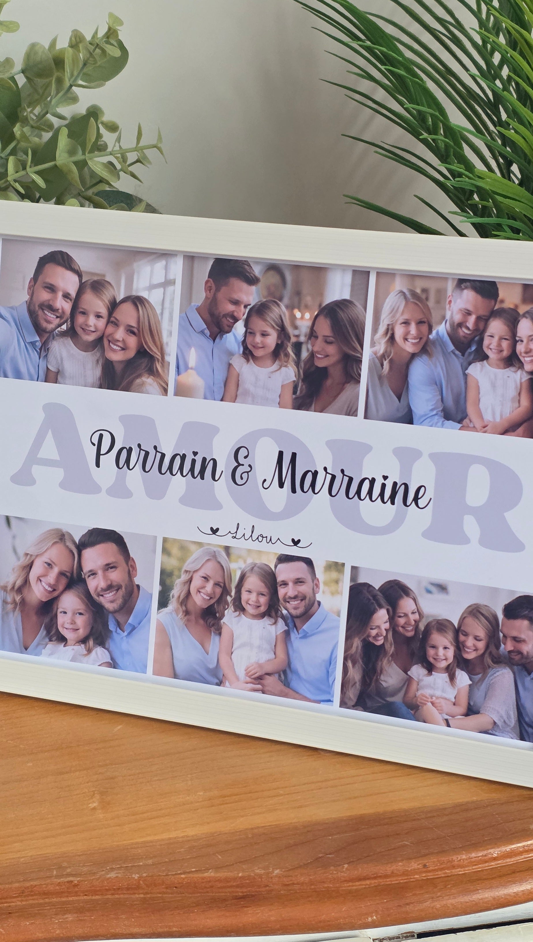 Cadre personnalisé Parrain & Marraine – Souvenir unique avec photos et prénom